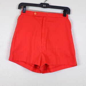 Vintage retro red custom high waist handmade trouser shorts size 27 size small